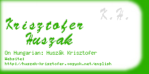 krisztofer huszak business card